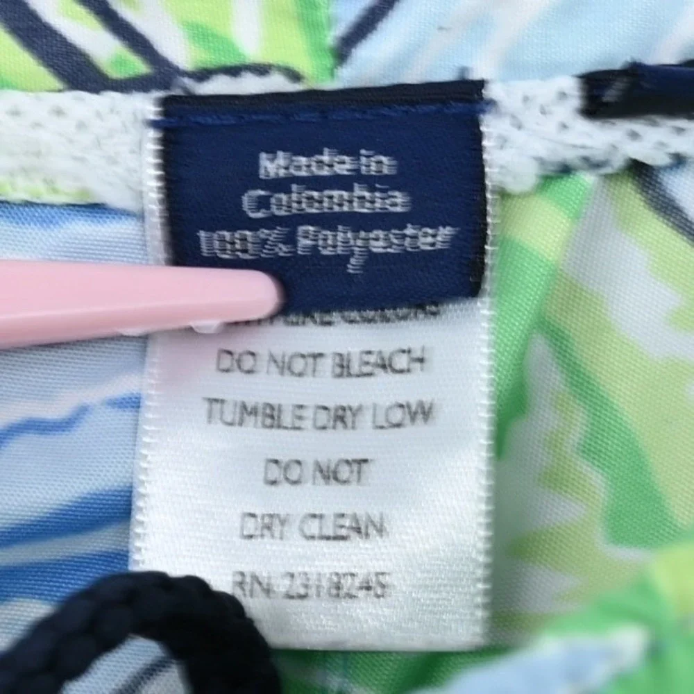 Vineyard Vines Chappy Swim Trunks Mens L Blue Green Margarita Lime Drink Print